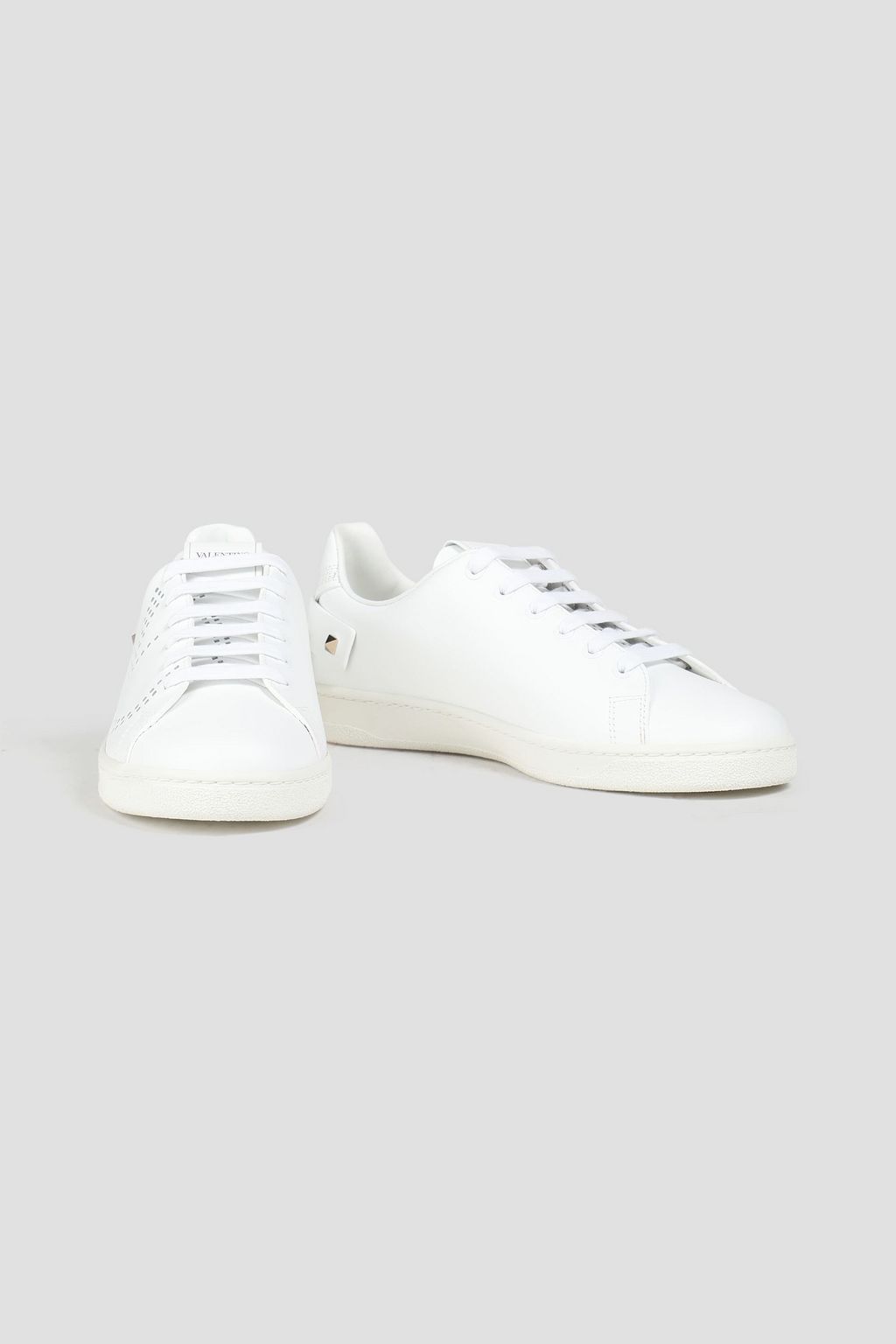 VALENTINO GARAVANI Backnet studded perforated leather sneakers