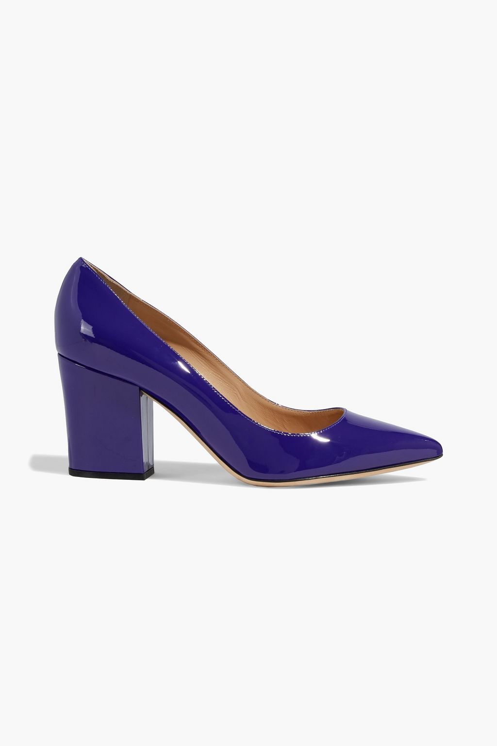 Block heel patent leather pumps deals