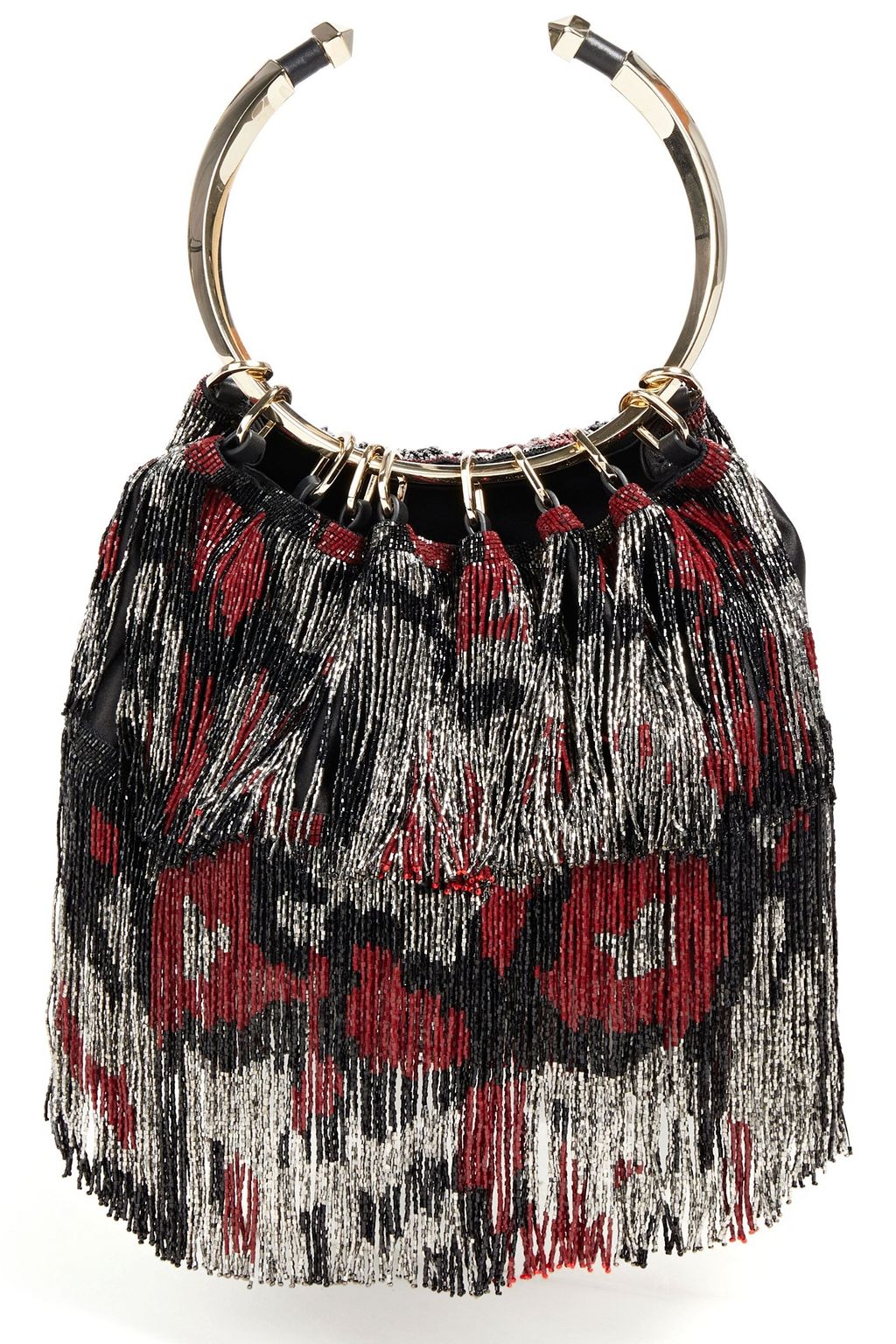 VALENTINO GARAVANI Bebop Loop fringed beaded satin | Sale up to 70% off | THE OUTNET