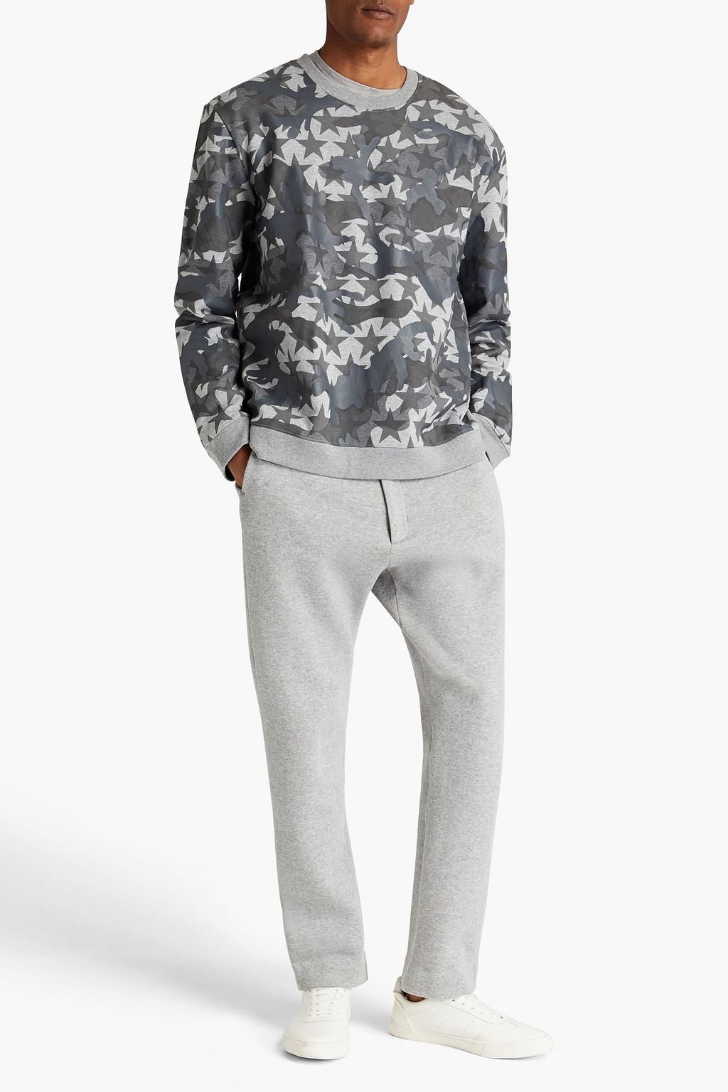 VALENTINO Printed French cotton-terry sweatshirt