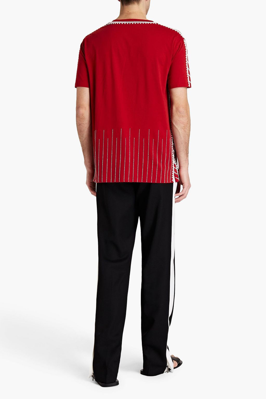 VALENTINO Bead-embellished cotton-jersey T-shirt