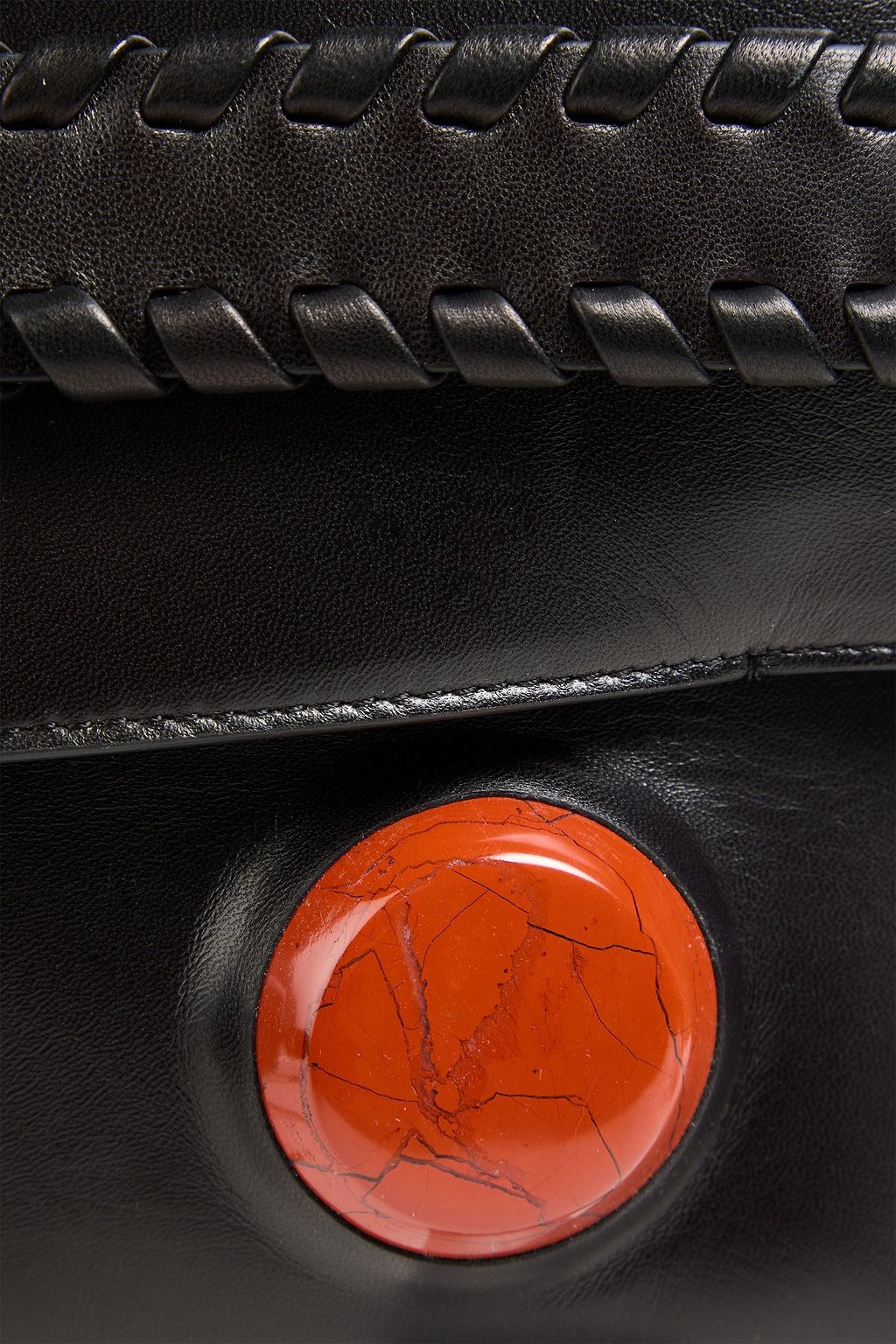 CHLOÉ Stone-embellished leather envelope clutch