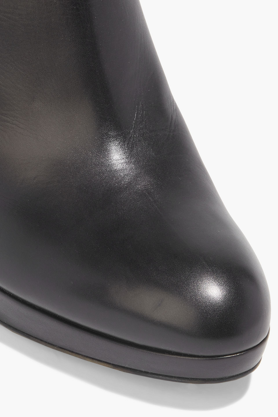 Sergio Rossi Leather Platform Ankle Boots In Black