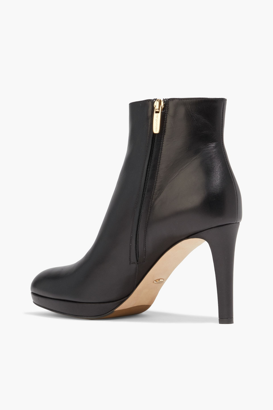 Sergio Rossi Leather Platform Ankle Boots In Black