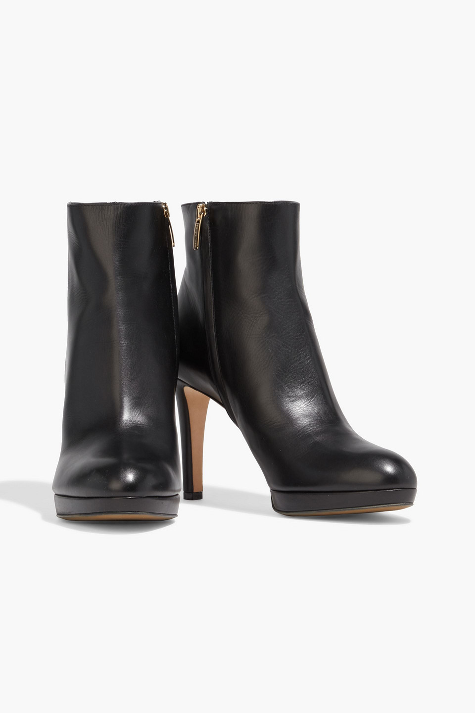 Sergio Rossi Leather Platform Ankle Boots In Black