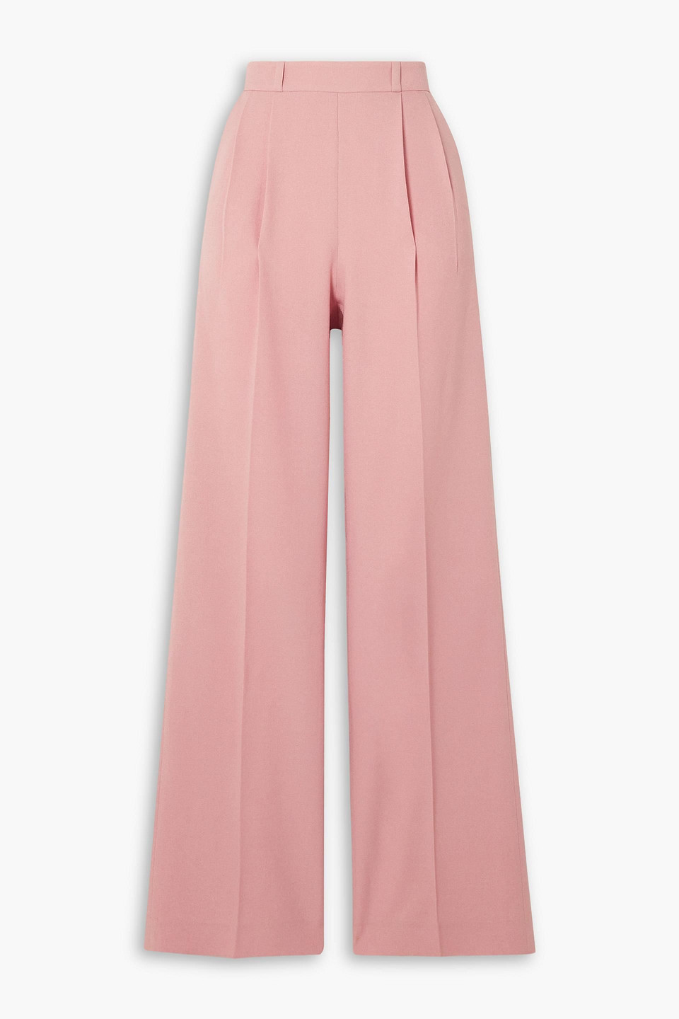 Bouguessa Helena Pleated Crepe Wide-leg Trousers In Baby Pink