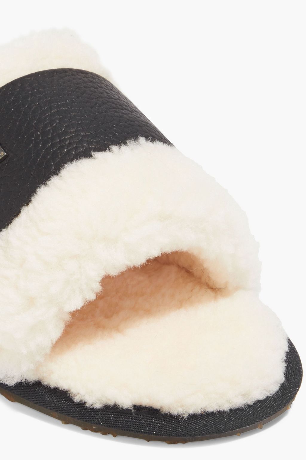 AUSTRALIA LUXE COLLECTIVE Muchas leather-trimmed shearling slides