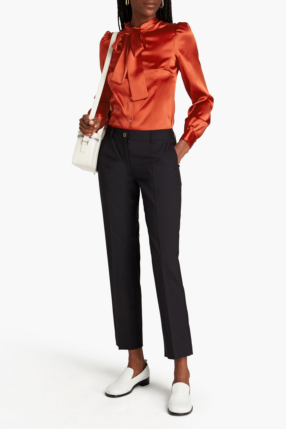 Dolce & Gabbana Pussy-bow Silk-blend Satin Blouse