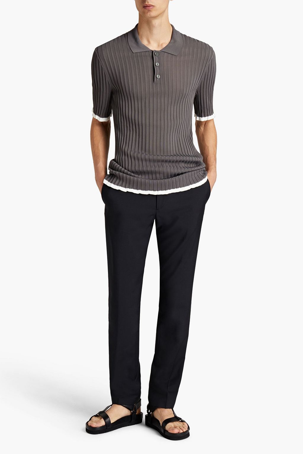 VALENTINO GARAVANI Ribbed jersey polo shirt