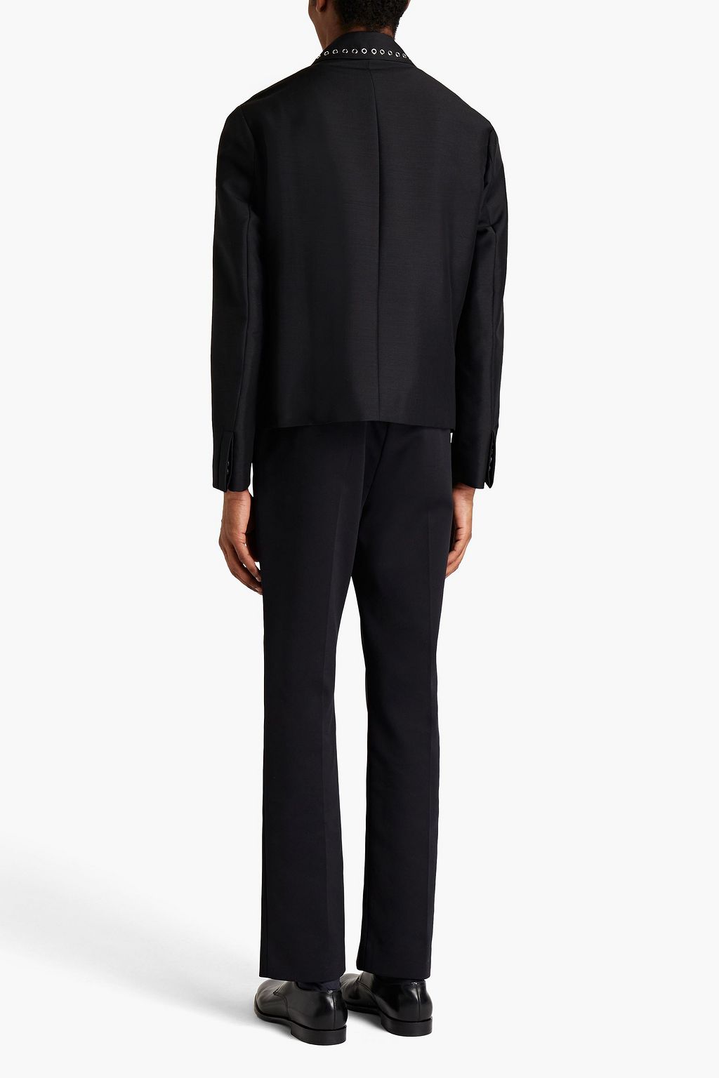 VALENTINO GARAVANI Eyelet-trimmed mohair and wool-blend jacket