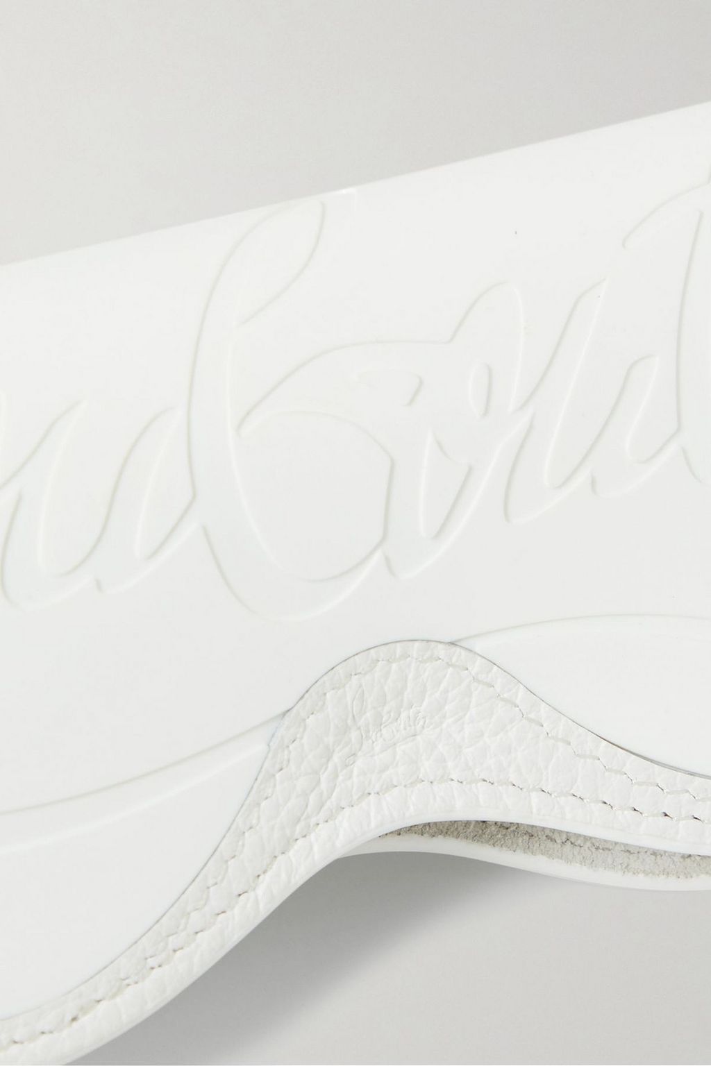 CHRISTIAN LOUBOUTIN Loubinocle logo-debossed rubber and leather sunglasses case