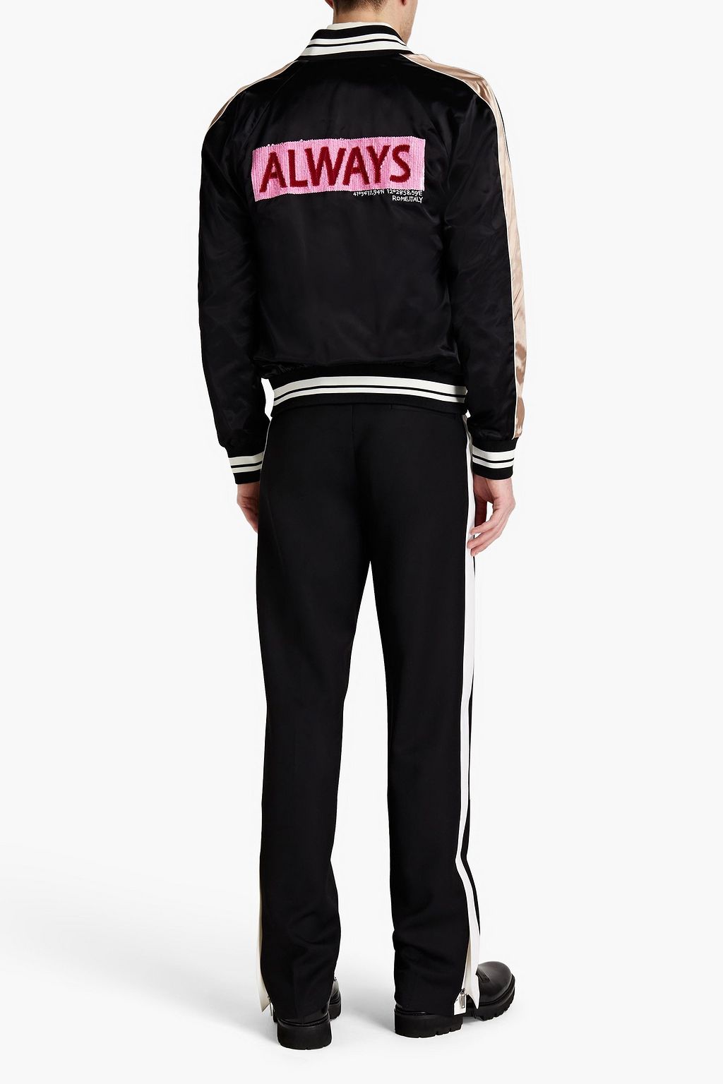 VALENTINO GARAVANI Embellished satin bomber jacket