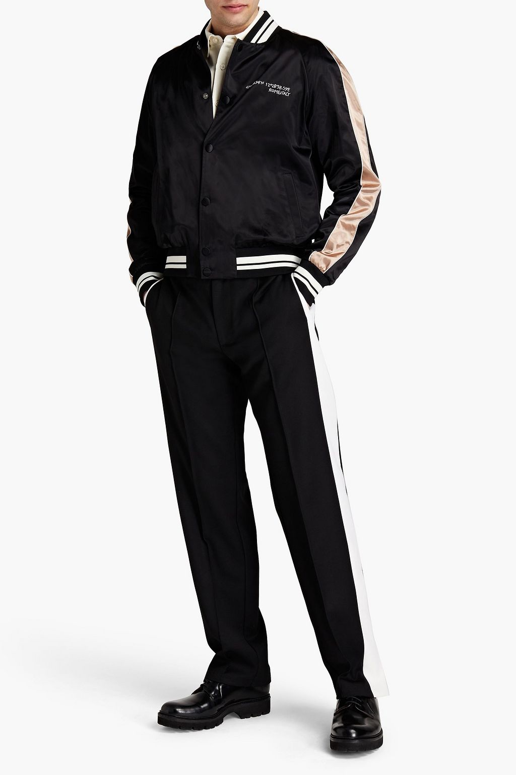 VALENTINO GARAVANI Embellished satin bomber jacket
