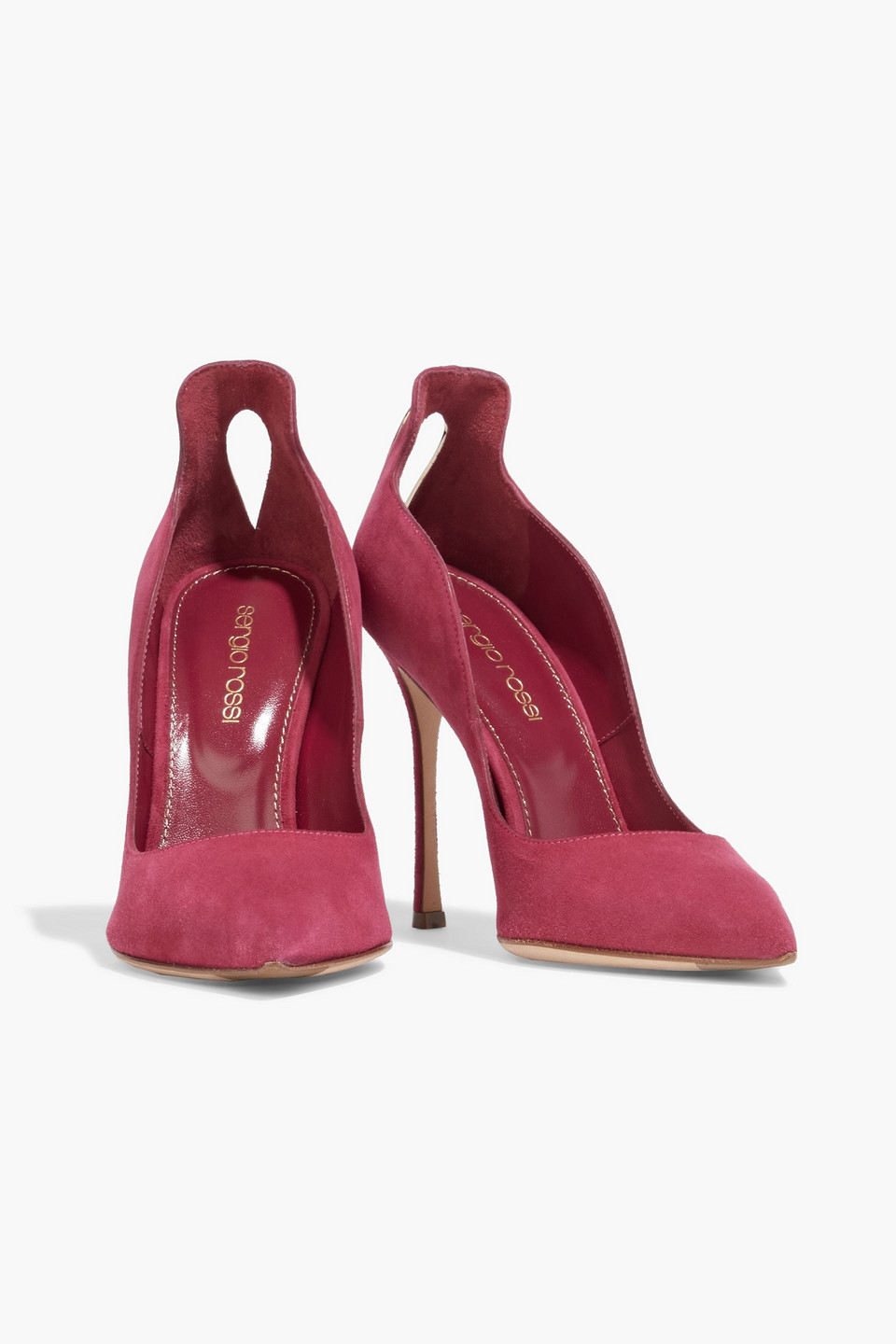Sergio Rossi Blink Embellished Suede Pumps In Magenta