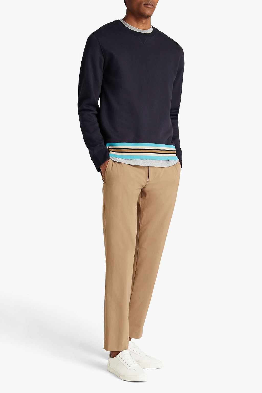 VALENTINO GARAVANI Mélange French cotton-blend terry sweatshirt