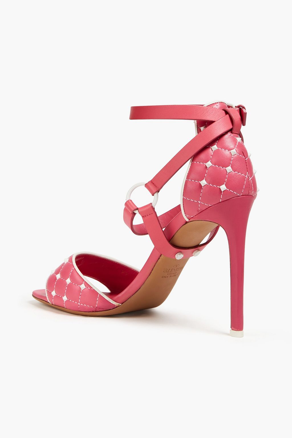 VALENTINO GARAVANI Rockstud Sandalen aus gestepptem Leder