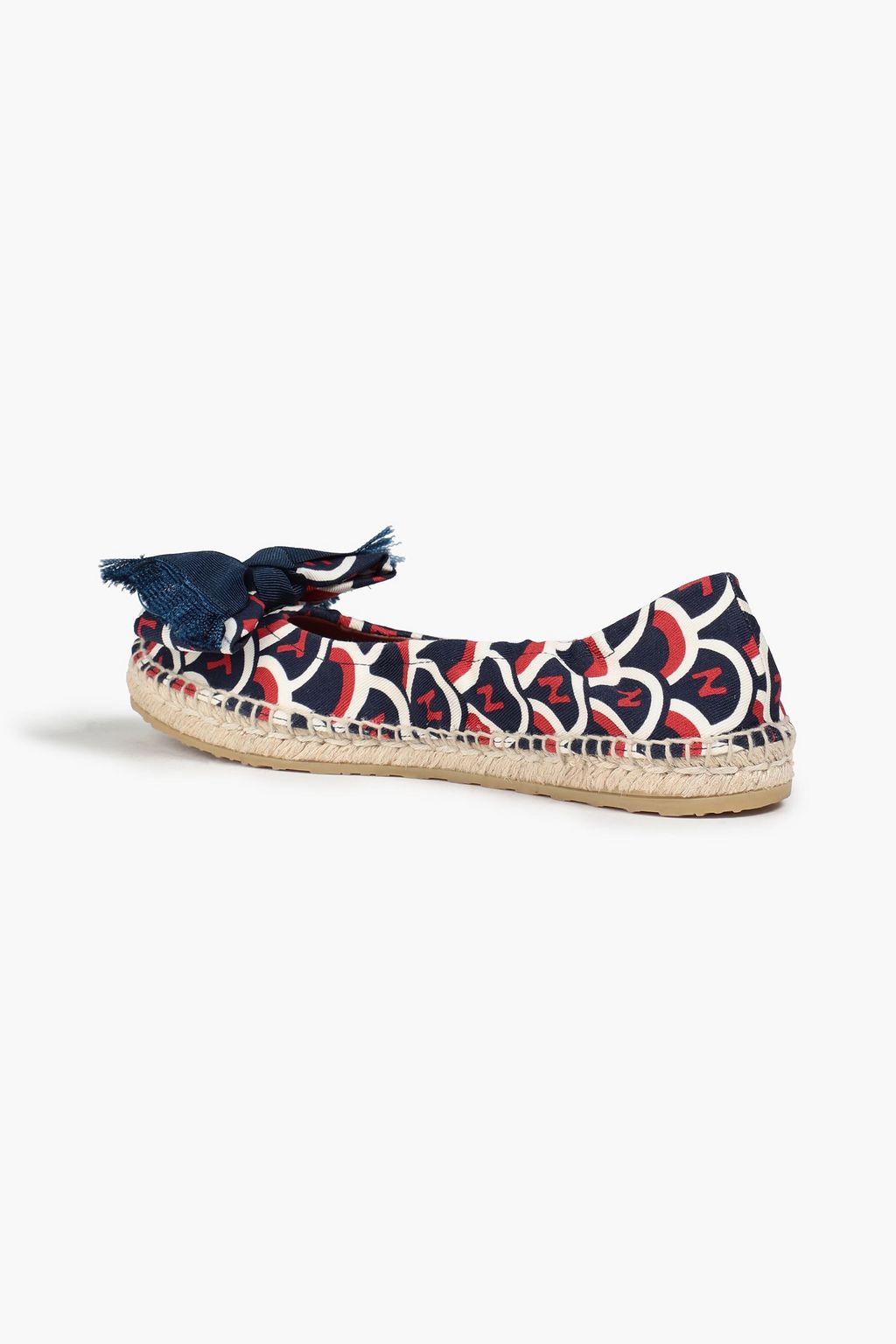 VALENTINO GARAVANI Bow-embellished printed gabardine espadrilles