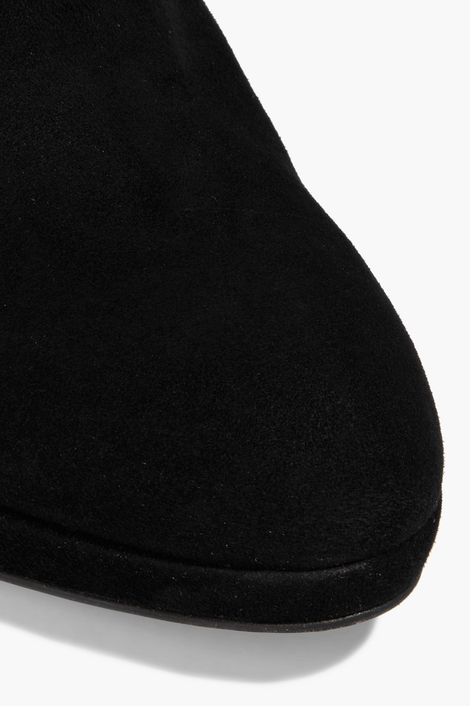 Sergio Rossi Suede Platform Ankle Boots In Black