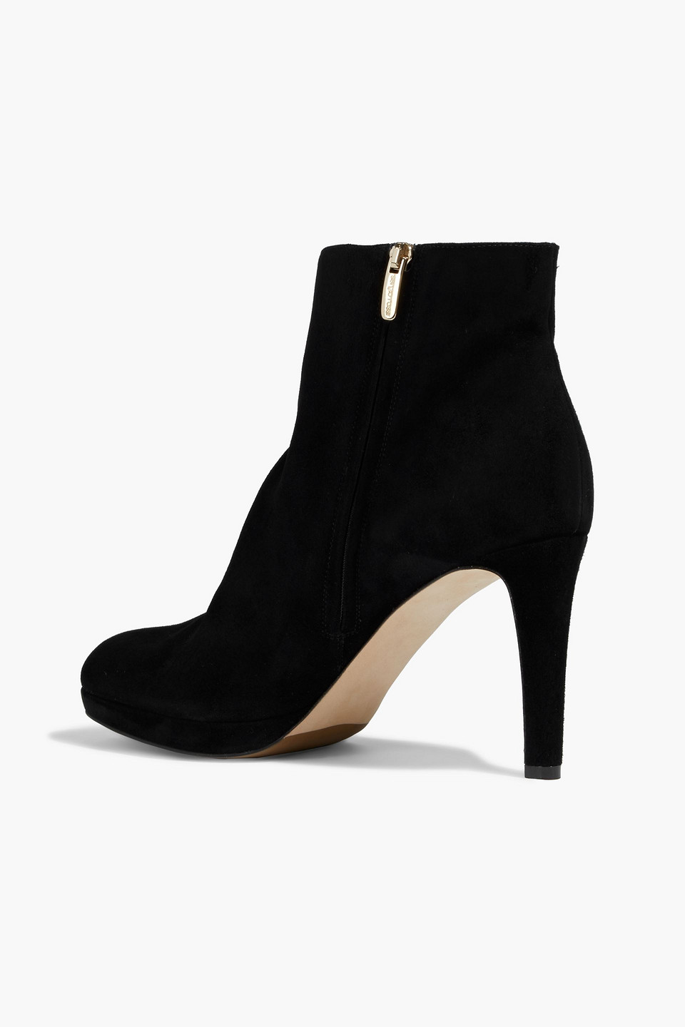 Sergio Rossi Suede Platform Ankle Boots In Black