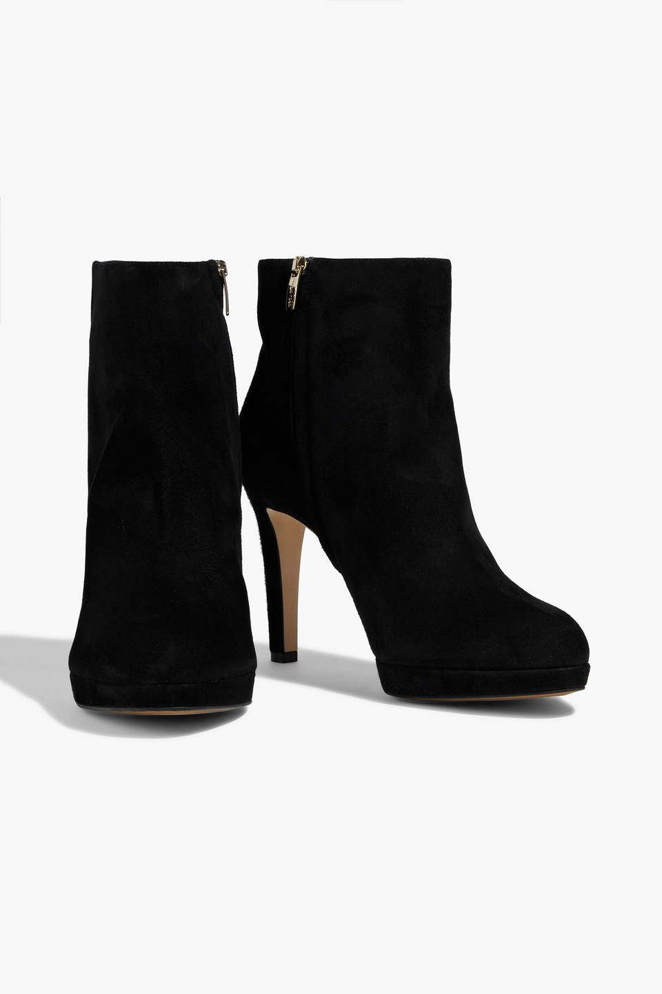 Sergio Rossi Suede Platform Ankle Boots In Black