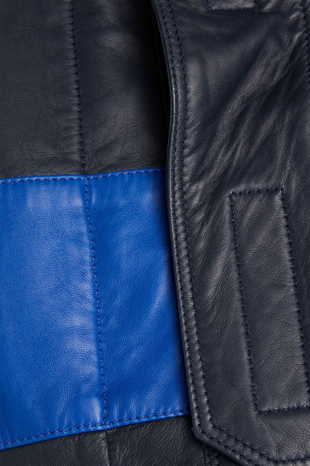VALENTINO GARAVANI Leather-paneled shell jacket