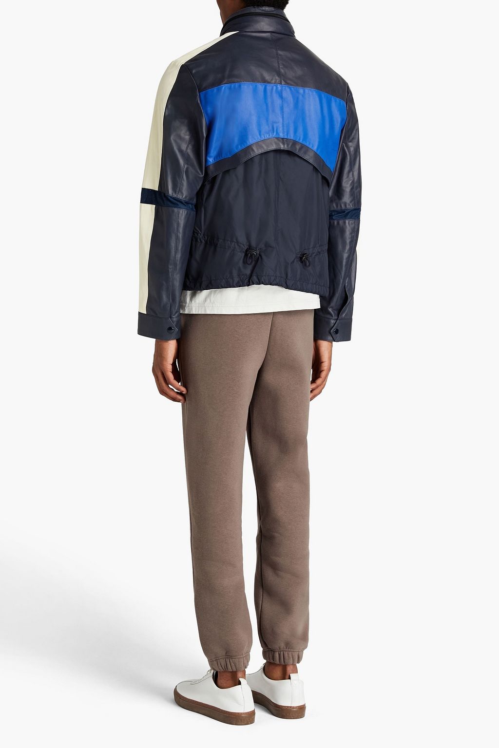 VALENTINO GARAVANI Leather-paneled shell jacket