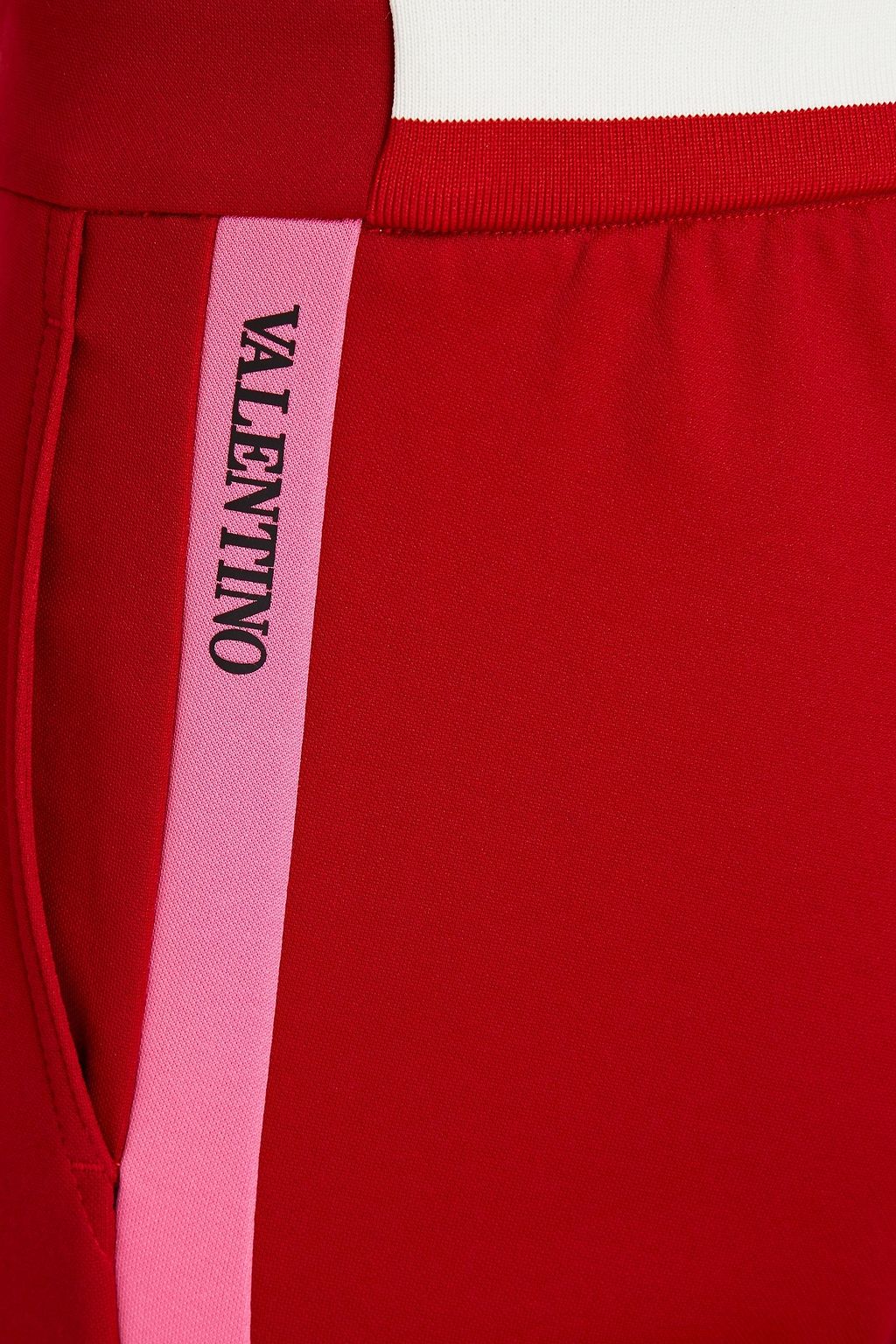 VALENTINO Tapered striped stretch-jersey pants