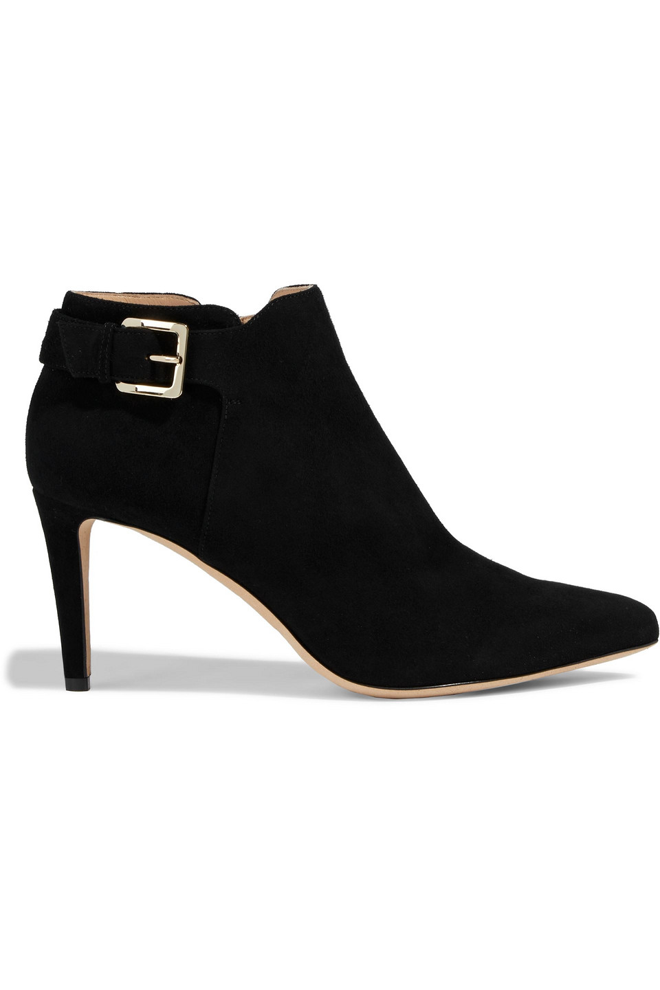Sergio Rossi Buckled Suede Ankle Boots In Black
