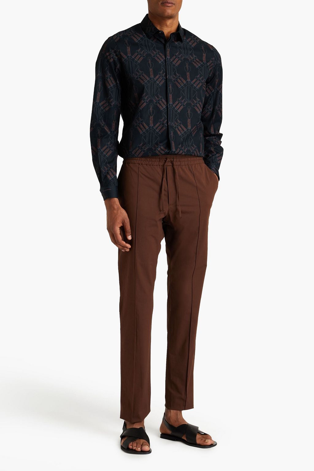 VALENTINO Stretch-cotton poplin drawstring pants