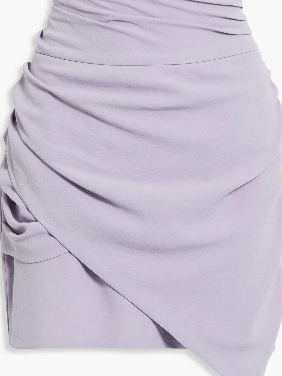 lannie wrap-effect crepe mini skirt