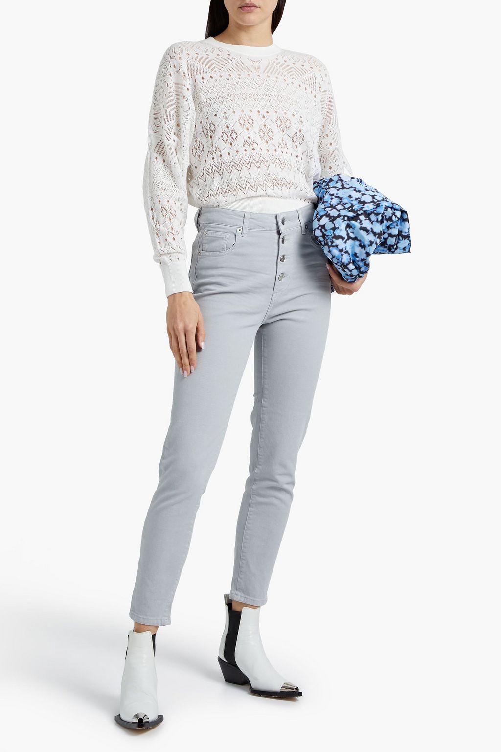 IRO Sorbon cropped distressed high-rise skinny jeans