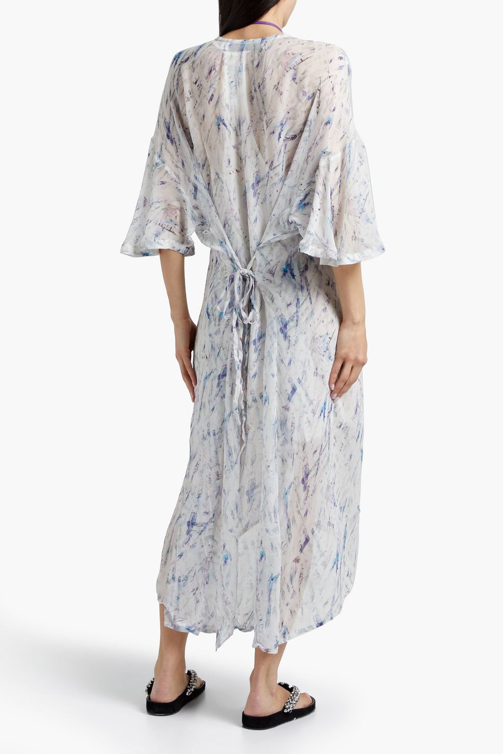 IRO Camasa asymmetric printed silk-chiffon midi dress