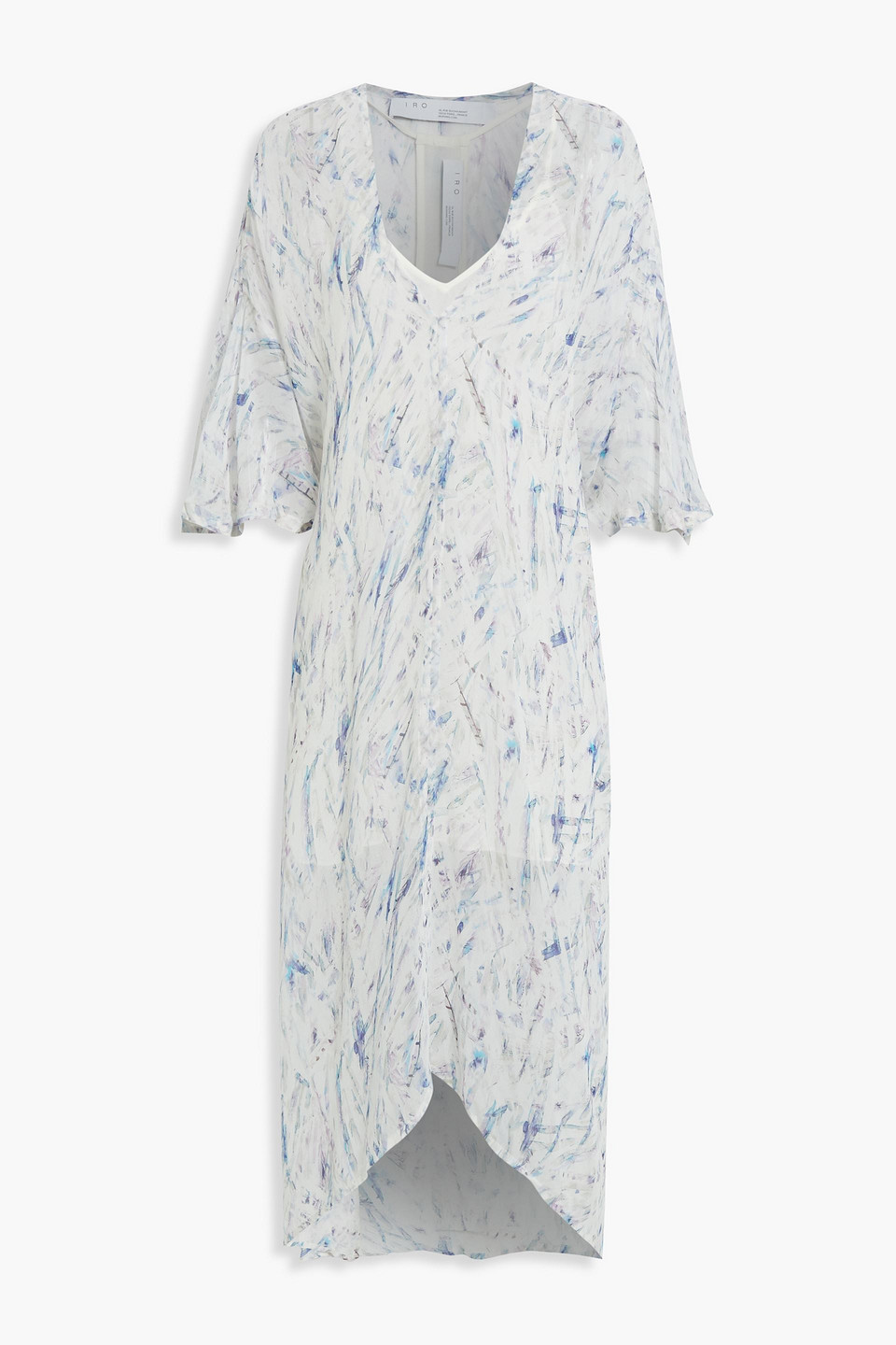 Camasa asymmetric printed silk-chiffon midi dress