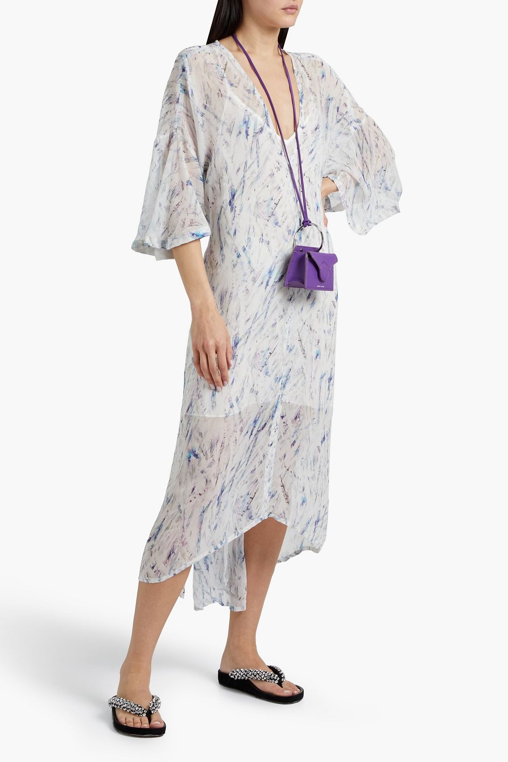 IRO Camasa asymmetric printed silk-chiffon midi dress