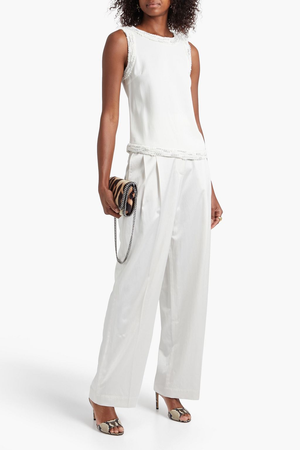 ETRO Embellished crepe top