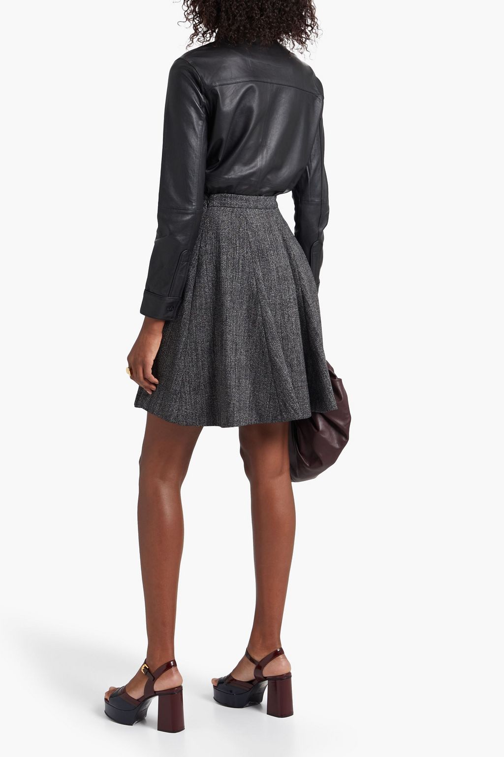 ETRO Flared mélange woven mini skirt