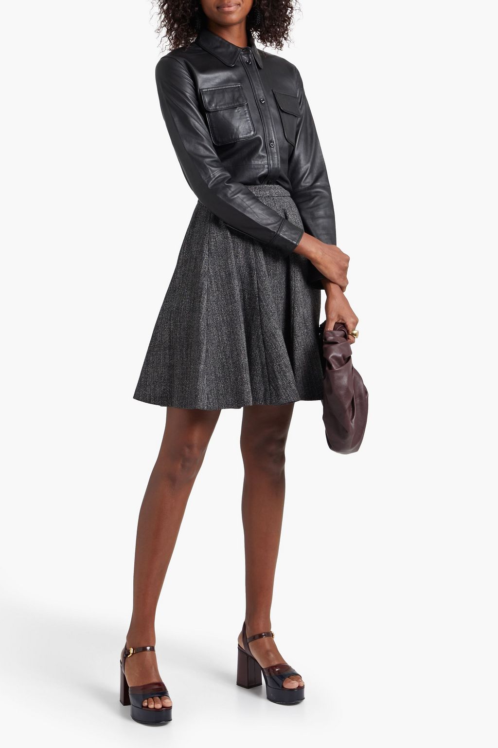ETRO Flared mélange woven mini skirt