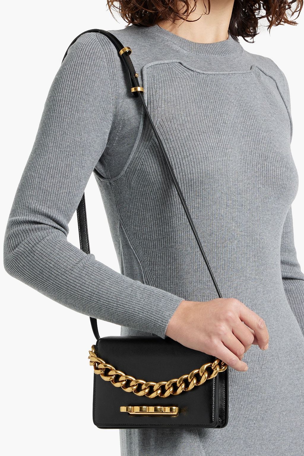 MCQUEEN Four Ring leather shoulder bag