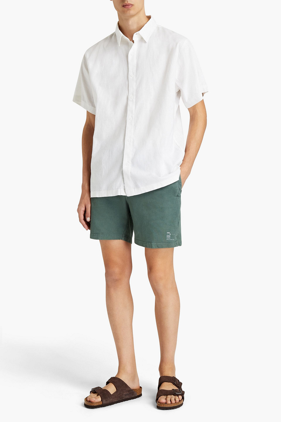 Onia Man Slub Linen-blend Shirt In White