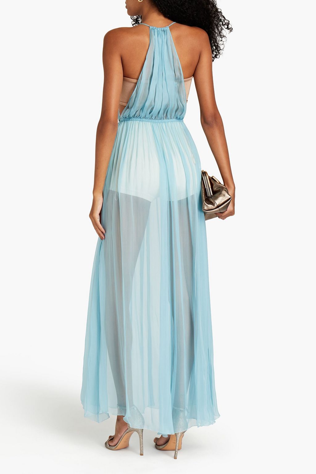 VALENTINO GARAVANI Maxikleid aus Seiden-Voile mit Raffung