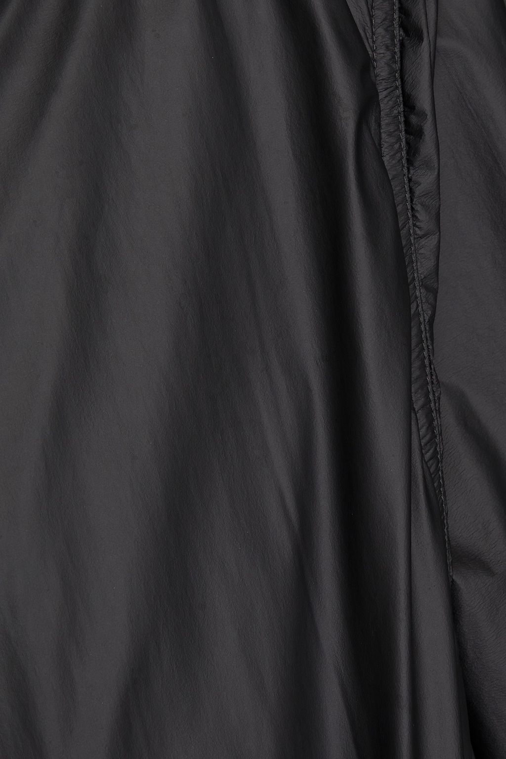 RICK OWENS Leather-paneled shell hooded raincoat