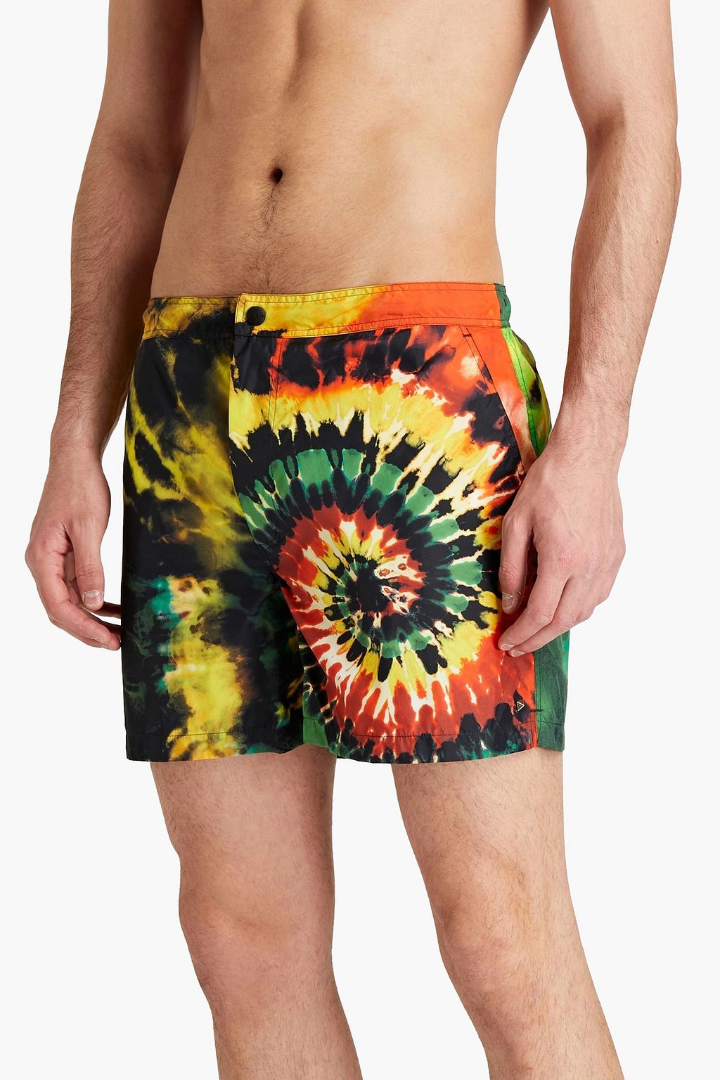 VALENTINO Short-length studded tie-dyed swim shorts