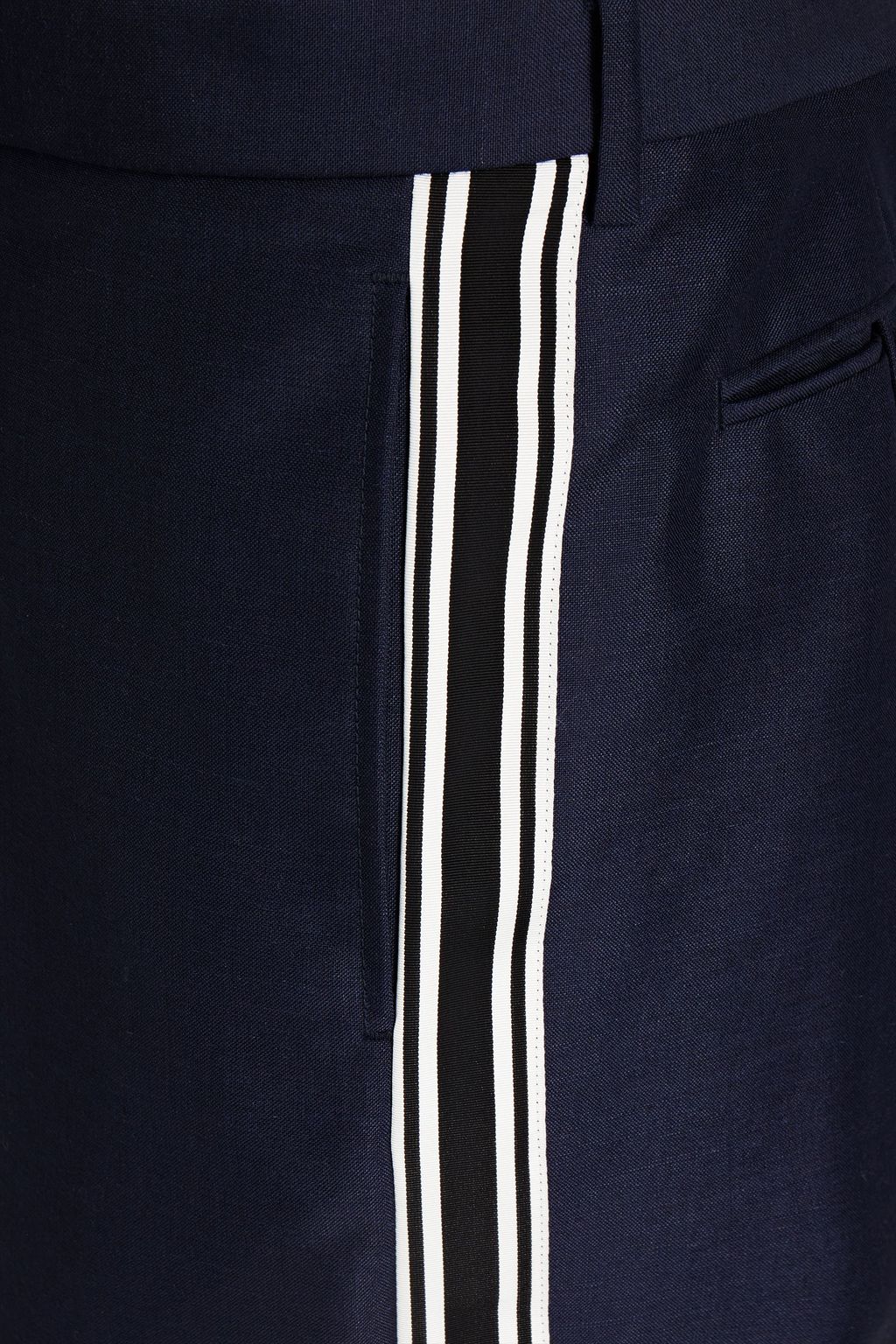 VALENTINO Tapered striped mohair and wool-blend pants