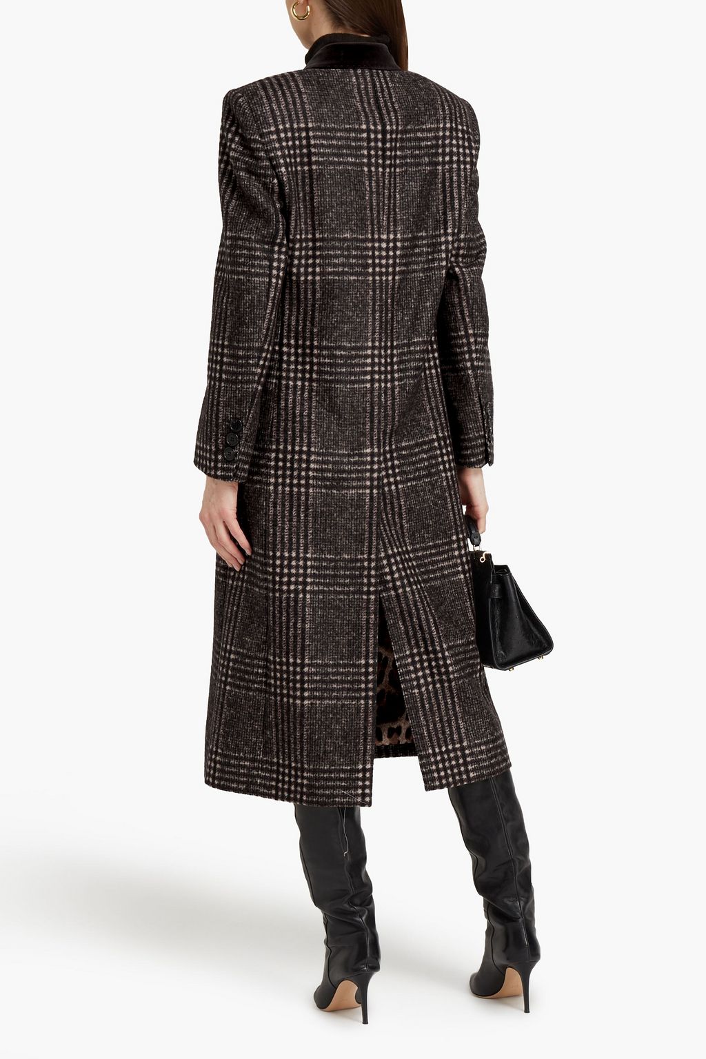 DOLCE & GABBANA Double-breasted Prince of Wales checked flannel coat