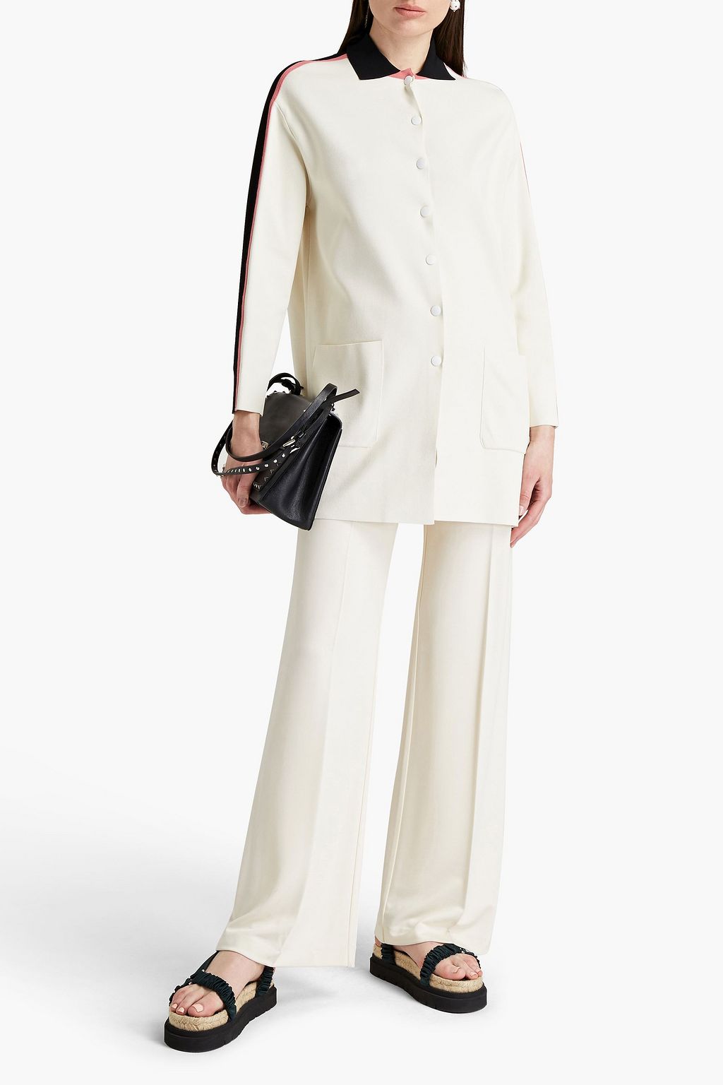 VALENTINO GARAVANI Jacke aus Stretch-Strick mit Streifen