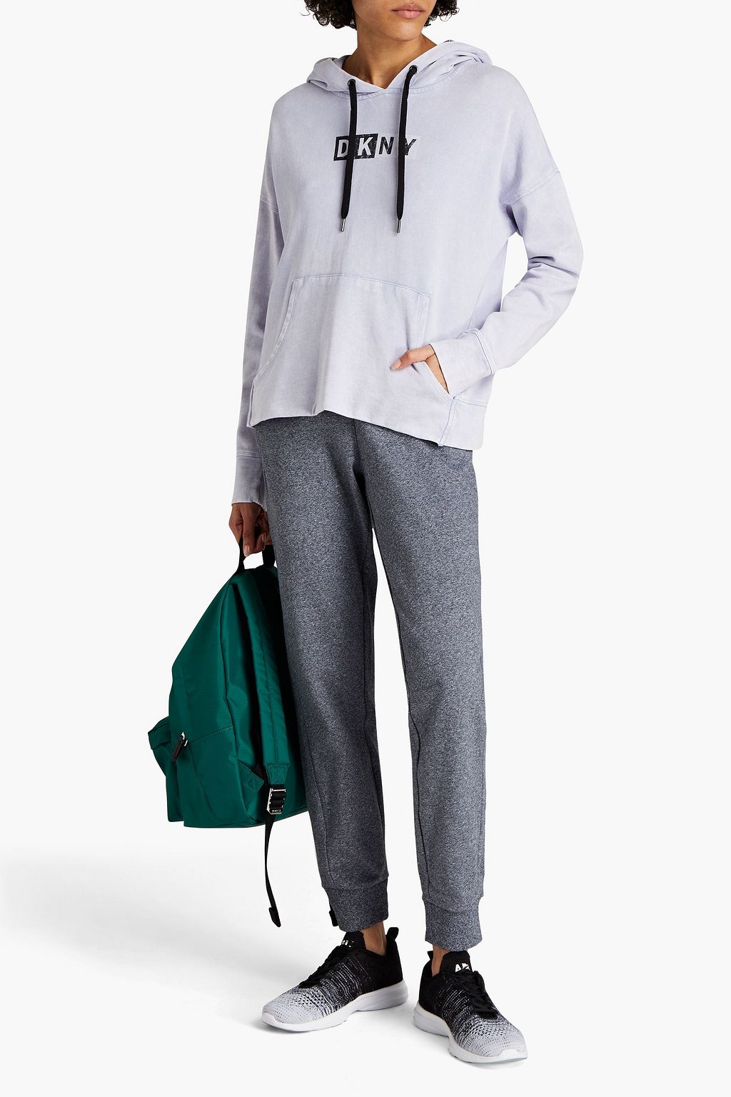 DKNY Mélange cotton-fleece track pants