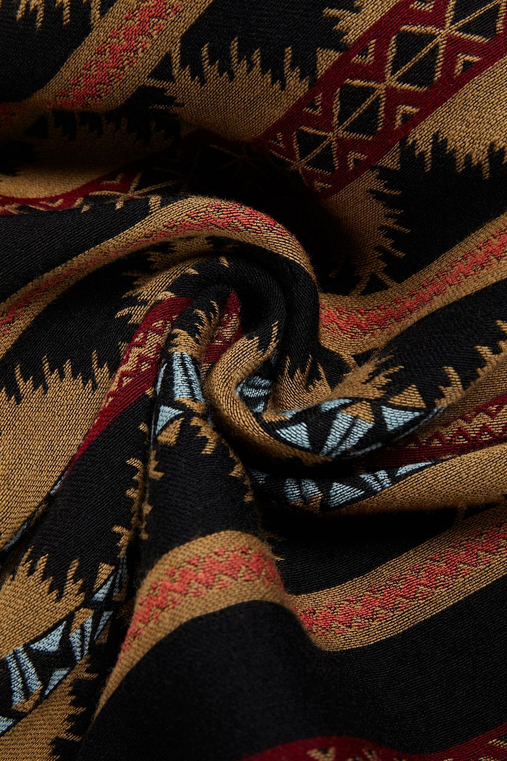 VALENTINO GARAVANI Fringed intarsia wool and silk-blend scarf