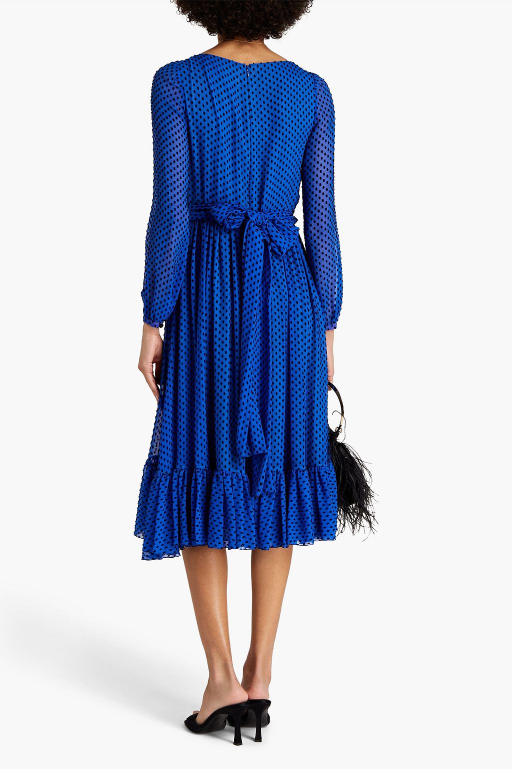 VALENTINO Wrapeffect gathered Swiss dot midi dress Sale up to 70