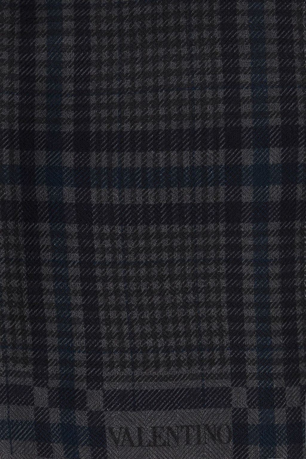 VALENTINO GARAVANI Checked wool and silk-blend scarf