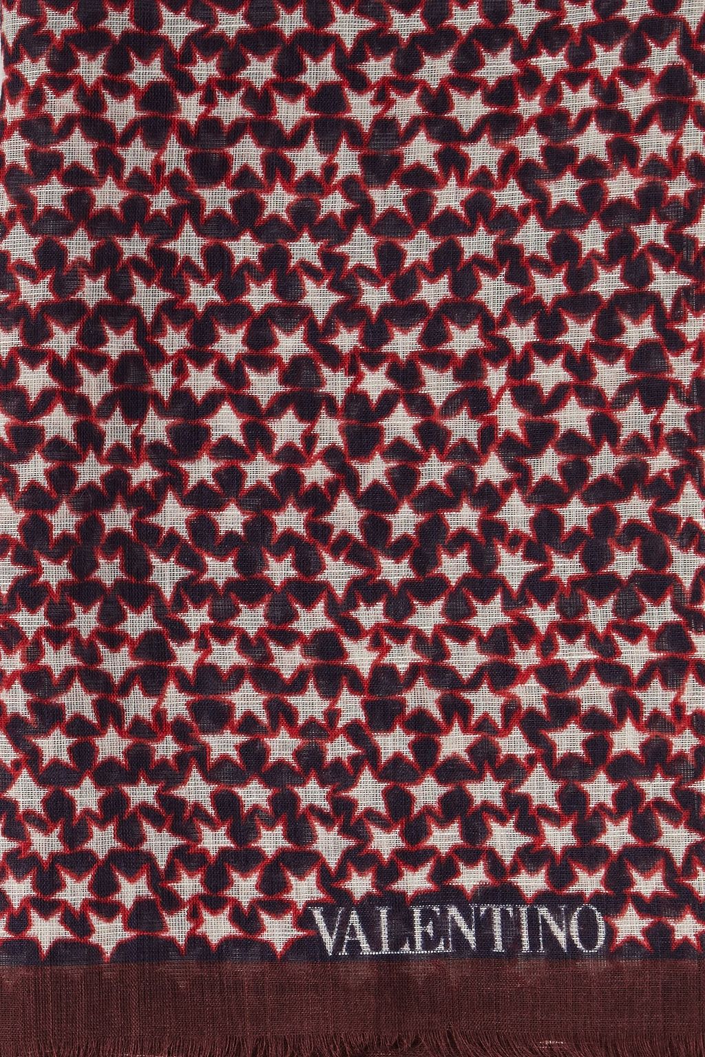 VALENTINO GARAVANI Printed cotton and linen-blend scarf